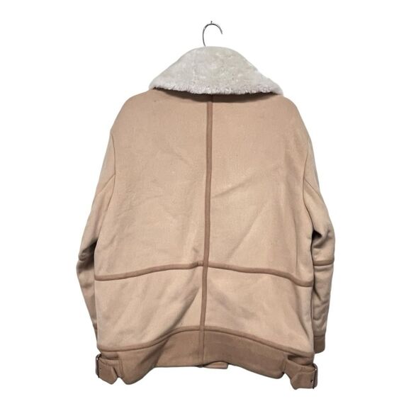 NWT Club Monaco | Camel Mixed Media Moto Jacket XL - Picture 2 of 6